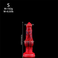 6.65in 7.63in 8.3in 9.25in 10.03in Red Black Mixed Monster Dog Knot Dildo