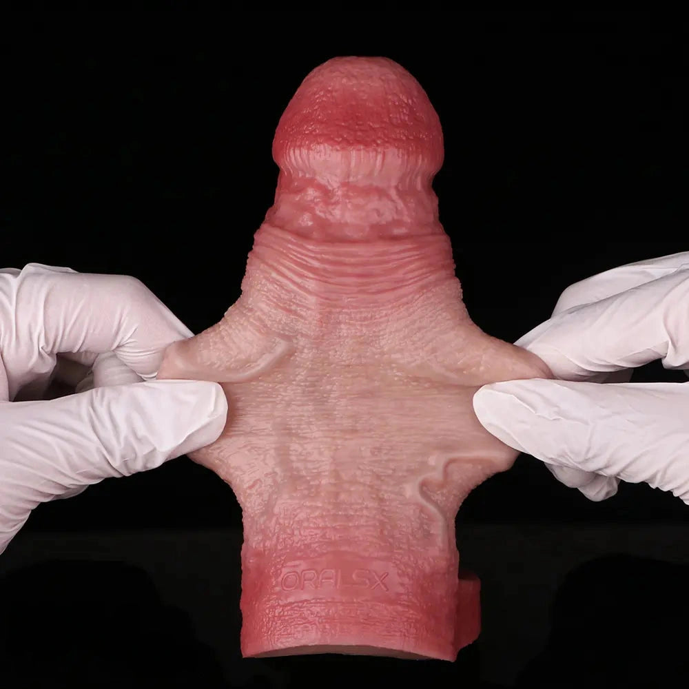 6.65in Real Lifelike Hollow Silicone Soft Dildo Penis Sleeve For Lengthened