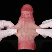6.65in Real Lifelike Hollow Silicone Soft Dildo Penis Sleeve For Lengthened