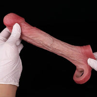 6.65in Real Lifelike Hollow Silicone Soft Dildo Penis Sleeve For Lengthened