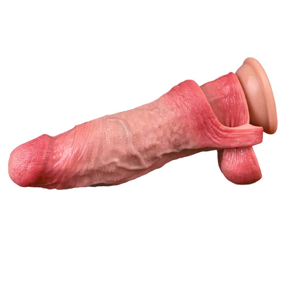 6.65in Real Lifelike Hollow Silicone Soft Dildo Penis Sleeve For Lengthened