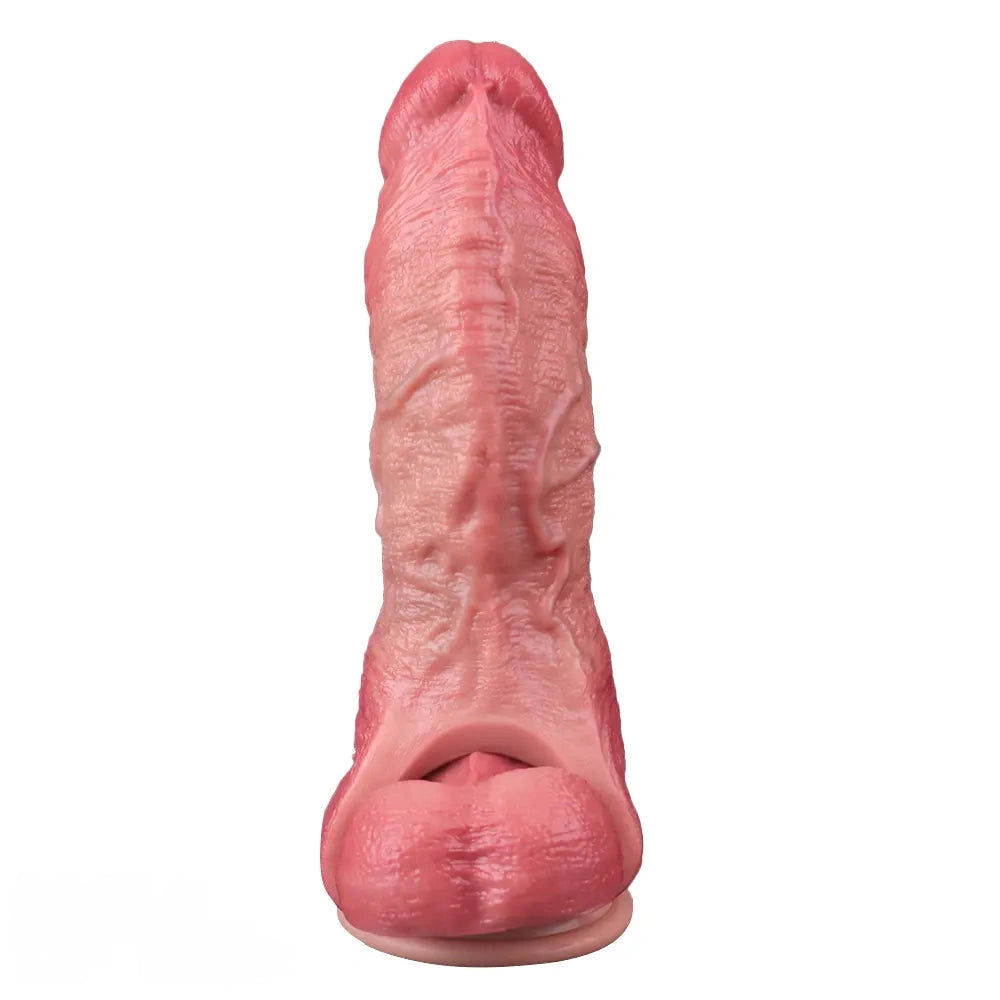 6.65in Real Lifelike Hollow Silicone Soft Dildo Penis Sleeve For Lengthened