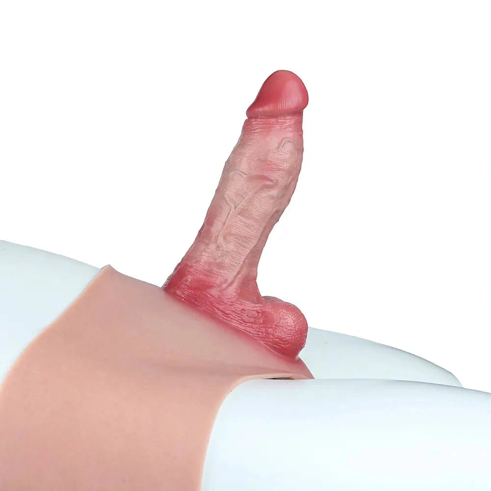 6.65in Silicone Realistic Feeling Strap on Dildo Pants Hollow Cock Sleeve