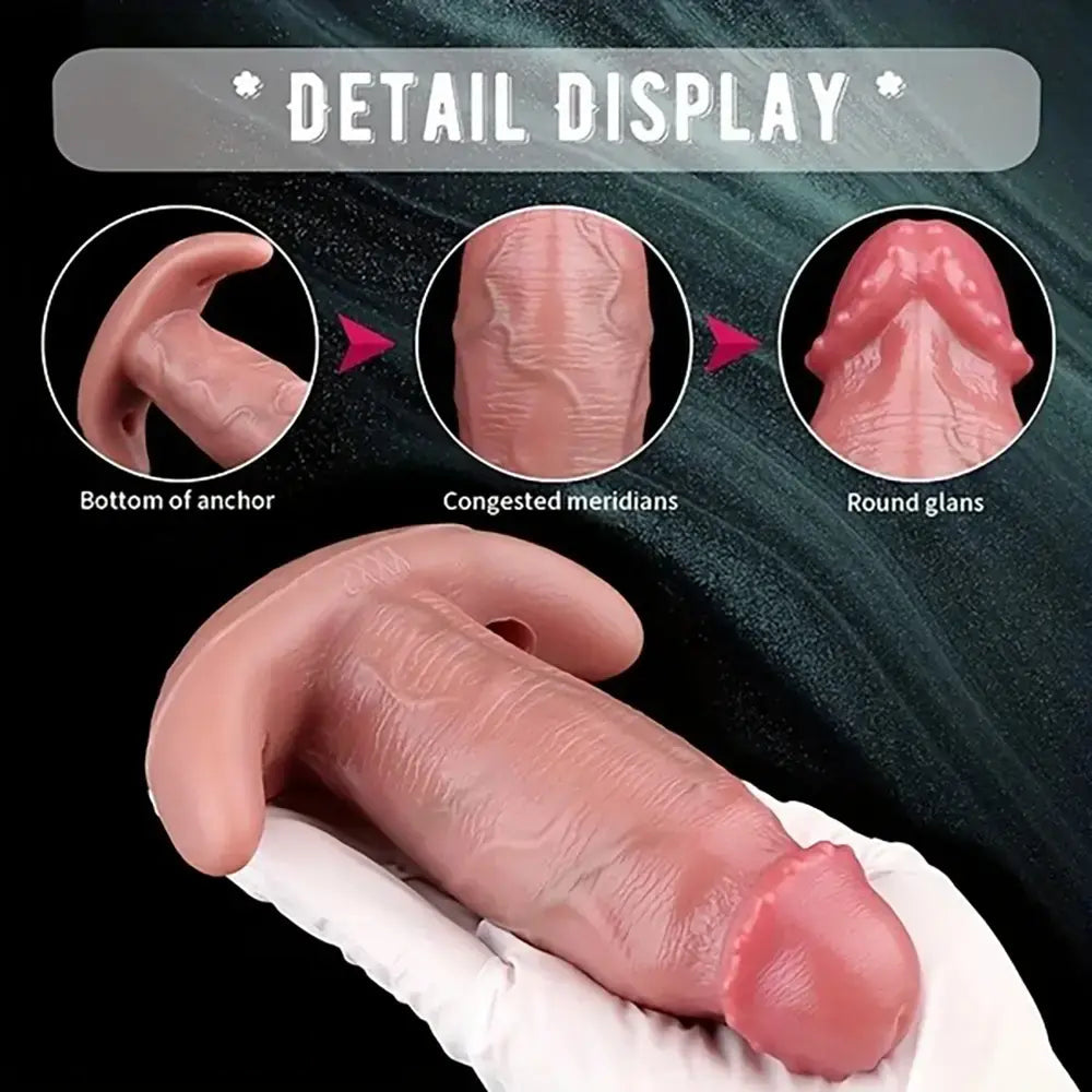 6.65in Textured Realistic Silicone Female Strap on Dildo With Strapon Belt
