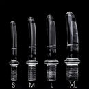 6.69in 6.88in 7.08in 7.28in Clear Unisex Glass Crystal Dildo With Handel