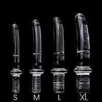 6.69in 6.88in 7.08in 7.28in Clear Unisex Glass Crystal Dildo With Handel
