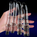 6.69in 6.88in 7.08in 7.28in Clear Unisex Glass Crystal Dildo With Handel