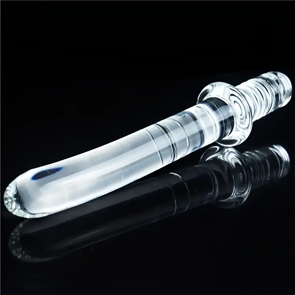 6.69in 6.88in 7.08in 7.28in Clear Unisex Glass Crystal Dildo With Handel