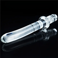 6.69in 6.88in 7.08in 7.28in Clear Unisex Glass Crystal Dildo With Handel