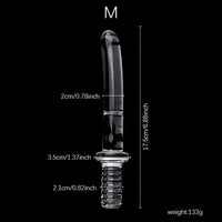 6.69in 6.88in 7.08in 7.28in Clear Unisex Glass Crystal Dildo With Handel