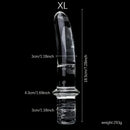 6.69in 6.88in 7.08in 7.28in Clear Unisex Glass Crystal Dildo With Handel
