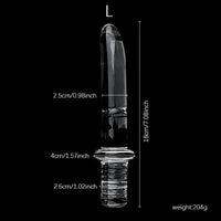 6.69in 6.88in 7.08in 7.28in Clear Unisex Glass Crystal Dildo With Handel