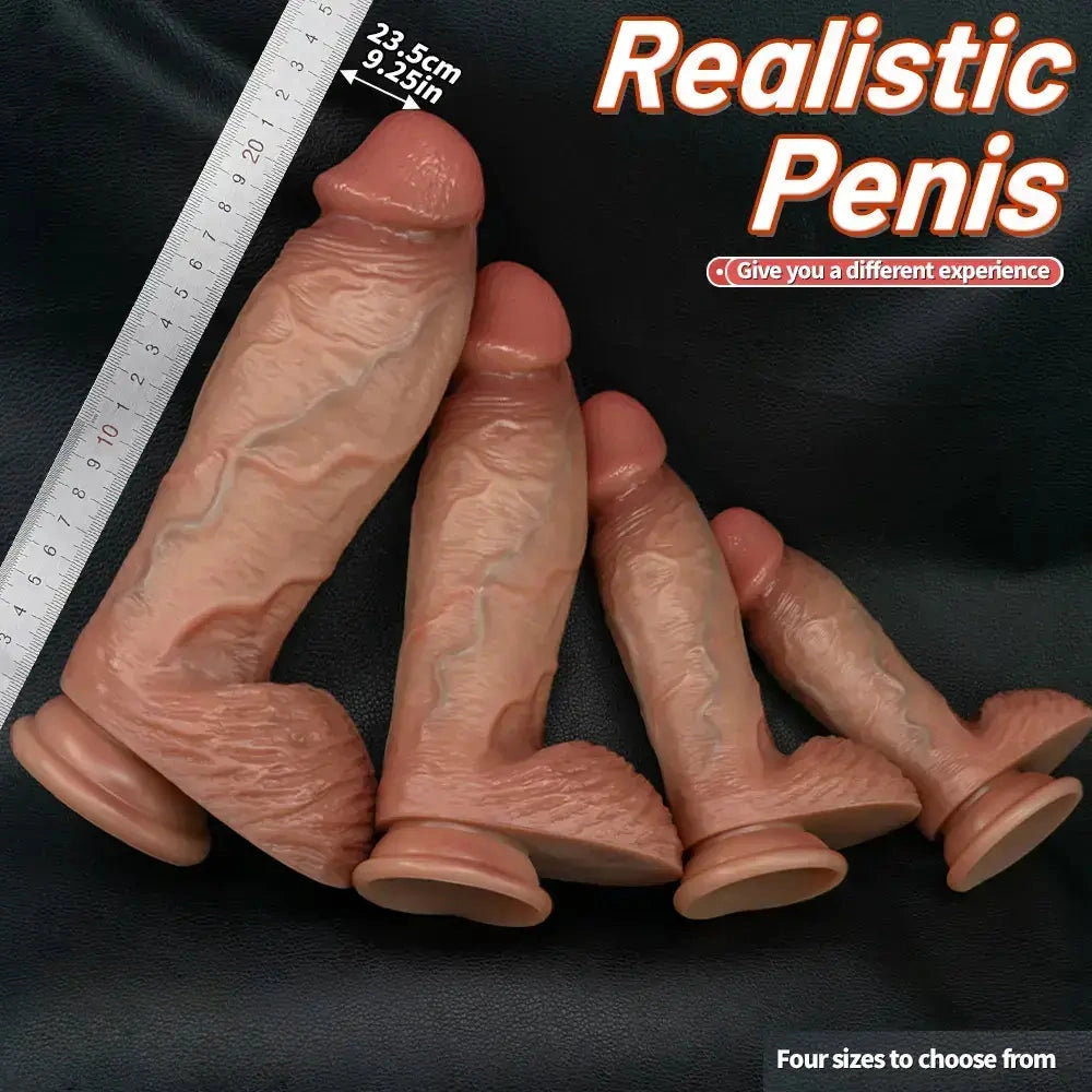 6.69in 7.48in 8.26in 9.25in Realistic Penis Strap on Thick Dildo For G-Spot