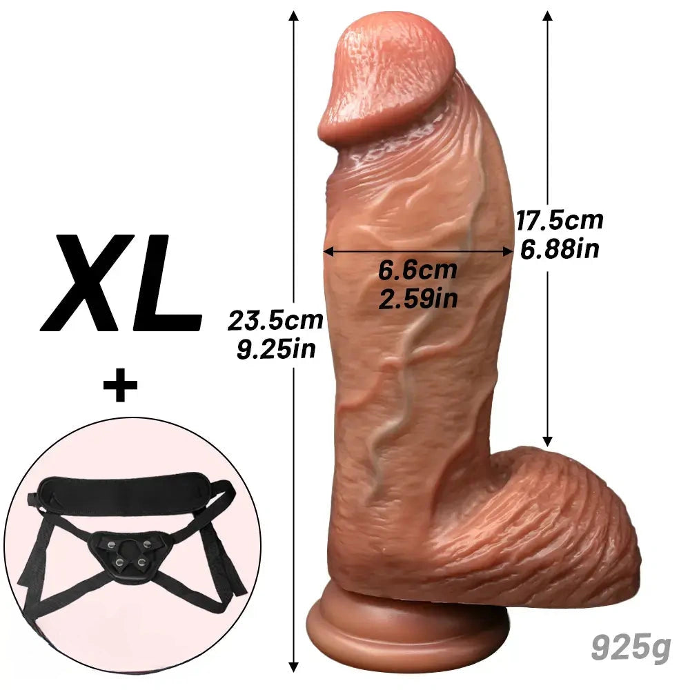 6.69in 7.48in 8.26in 9.25in Realistic Penis Strap on Thick Dildo For G-Spot