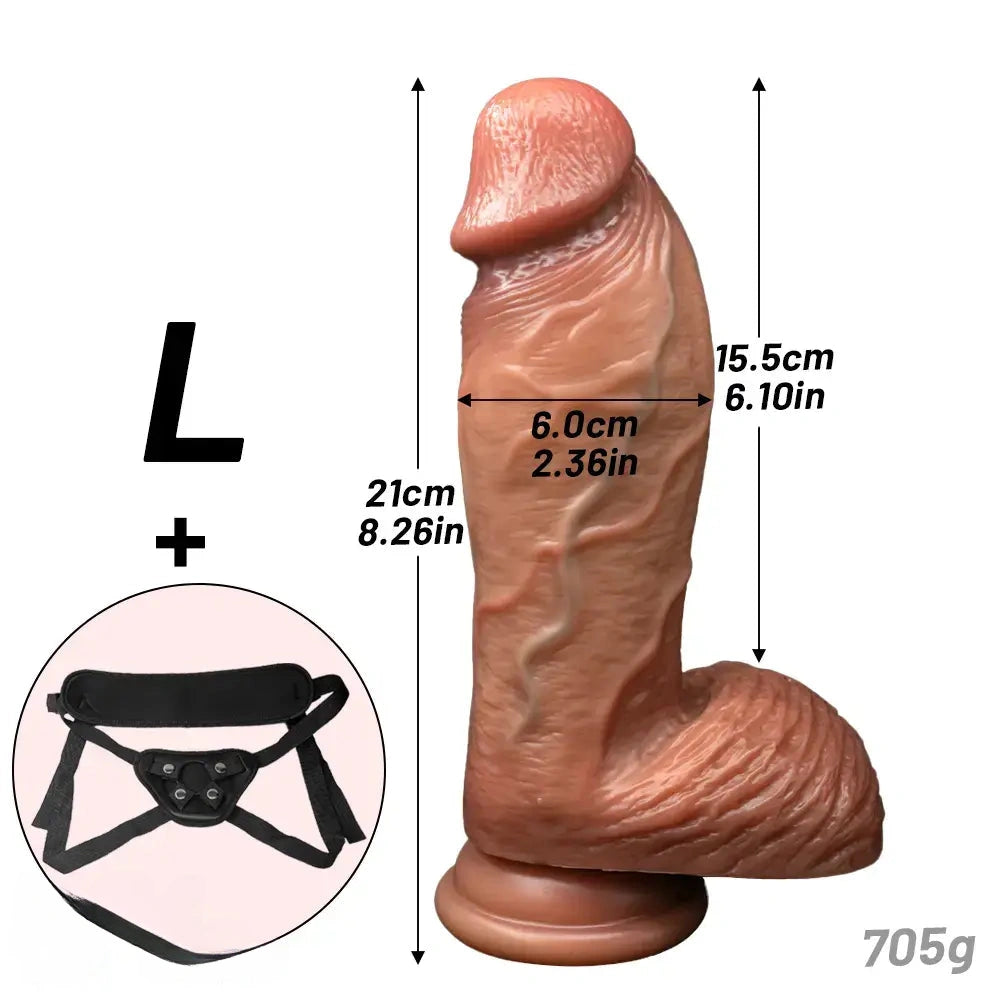 6.69in 7.48in 8.26in 9.25in Realistic Penis Strap on Thick Dildo For G-Spot