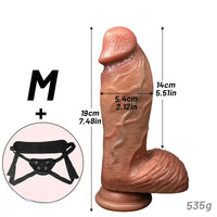 6.69in 7.48in 8.26in 9.25in Realistic Penis Strap on Thick Dildo For G-Spot