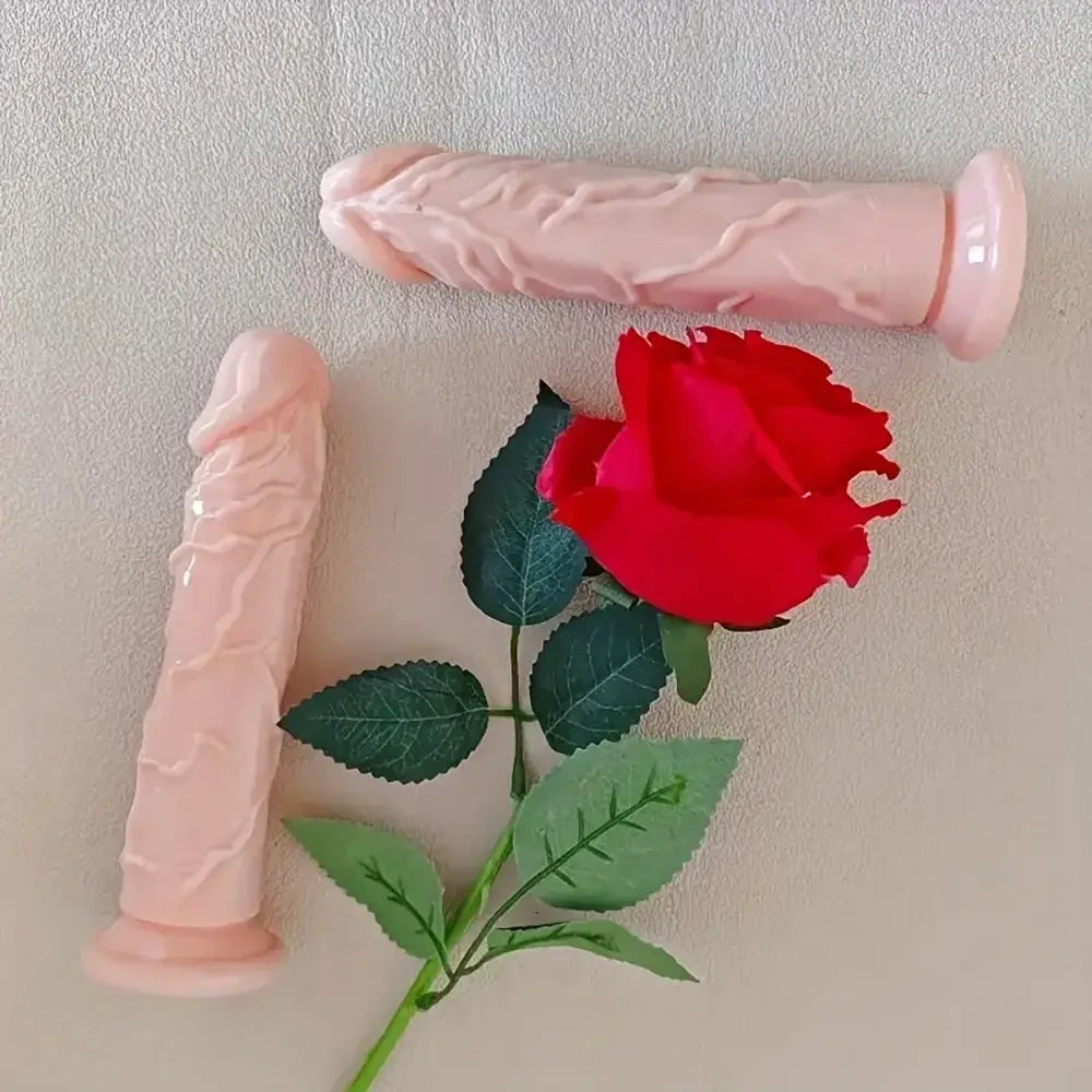 6.69in 7.48in 8.27in Realistic Veined Personal Massager PVC Dildo