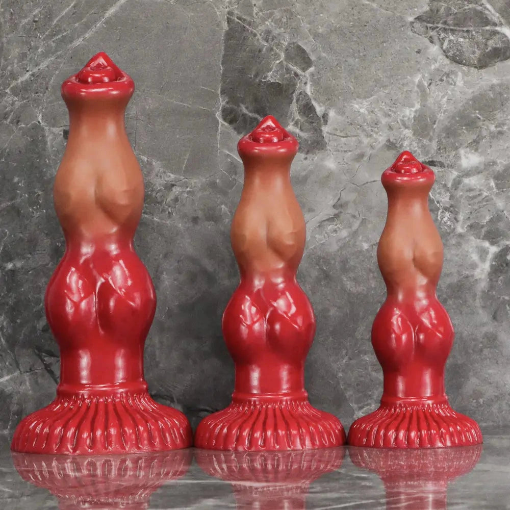 6.69in 7.48in 9.06in SML Silicone Fantasy Animal Dog Soft Cock Dildo
