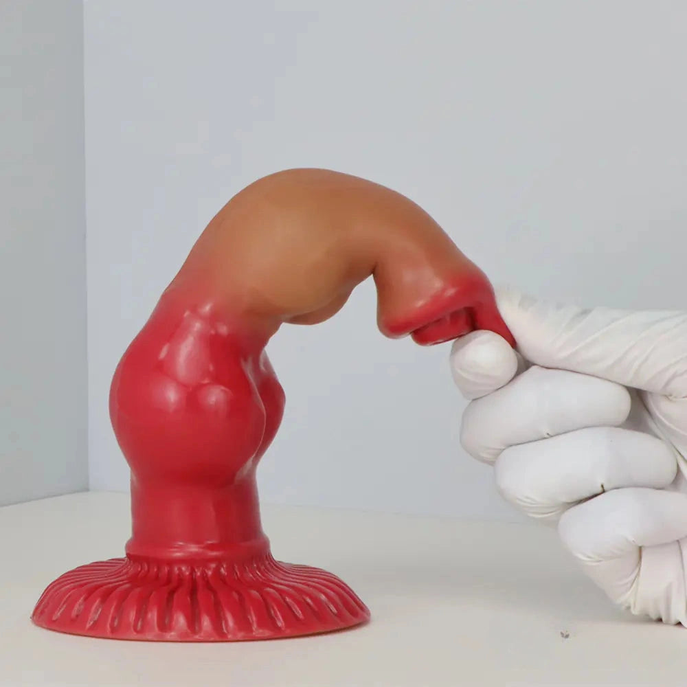 6.69in 7.48in 9.06in SML Silicone Fantasy Animal Dog Soft Cock Dildo