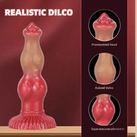 6.69in 7.48in 9.06in SML Silicone Fantasy Animal Dog Soft Cock Dildo