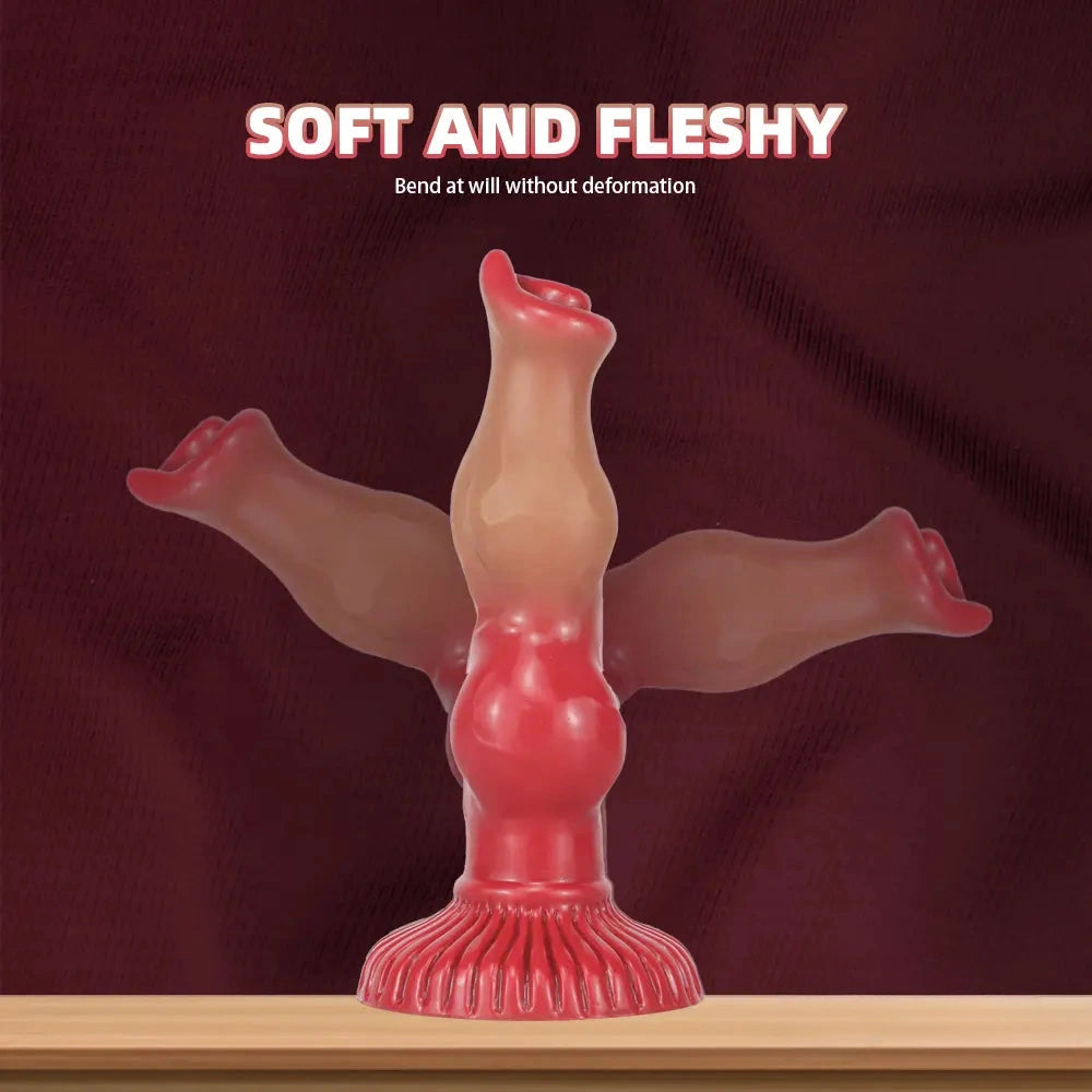6.69in 7.48in 9.06in SML Silicone Fantasy Animal Dog Soft Cock Dildo