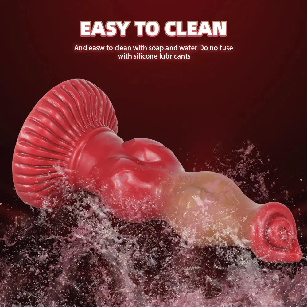 6.69in 7.48in 9.06in SML Silicone Fantasy Animal Dog Soft Cock Dildo
