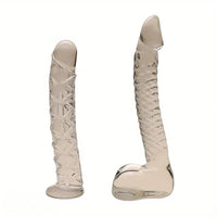 6.69in 7.68in Glass Clear Prostate Lifelike Dildo For Men Women