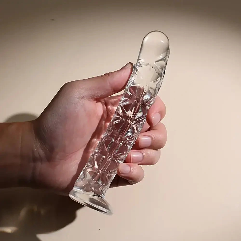 6.69in 7.68in Glass Clear Prostate Lifelike Dildo For Men Women