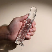 6.69in 7.68in Glass Clear Prostate Lifelike Dildo For Men Women