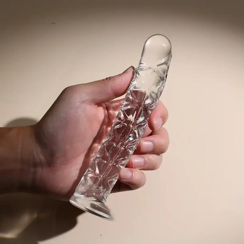 6.69in 7.68in Glass Clear Prostate Lifelike Dildo For Men Women