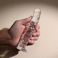 6.69in 7.68in Glass Clear Prostate Lifelike Dildo For Men Women