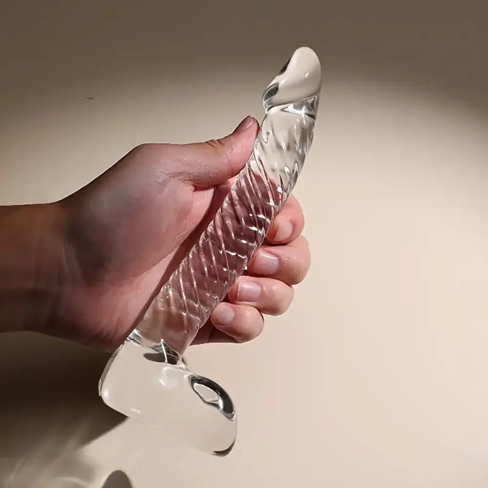 6.69in 7.68in Glass Clear Prostate Lifelike Dildo For Men Women