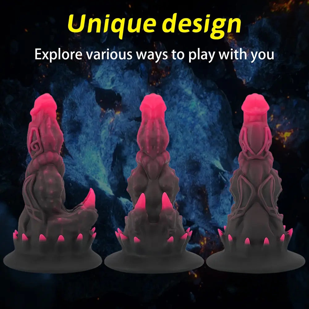 6.69in 7.87in 9.05in Fantasy Big Monster Spiked Silicone Soft Dildo