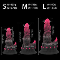 6.69in 7.87in 9.05in Fantasy Big Monster Spiked Silicone Soft Dildo