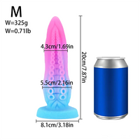6.69in 7.87in 9.05in Fantasy Octopus Tentacle Silicone Soft Dildo