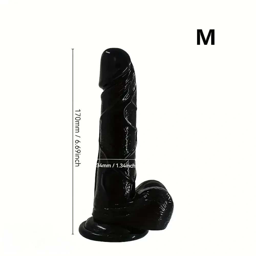 6.69in 8.07in Big Black Dildo For G-Spot Intense Stimulation Masturbator