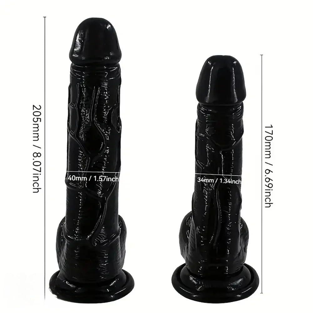 6.69in 8.07in Big Black Dildo For G-Spot Intense Stimulation Masturbator