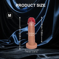 6.69in 8.26in 9.25in 10.62in 12.79in Mushroom Head Silicone Soft Dildo