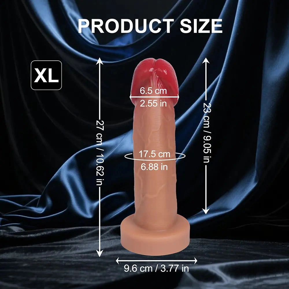 6.69in 8.26in 9.25in 10.62in 12.79in Mushroom Head Silicone Soft Dildo