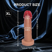 6.69in 8.26in 9.25in 10.62in 12.79in Mushroom Head Silicone Soft Dildo