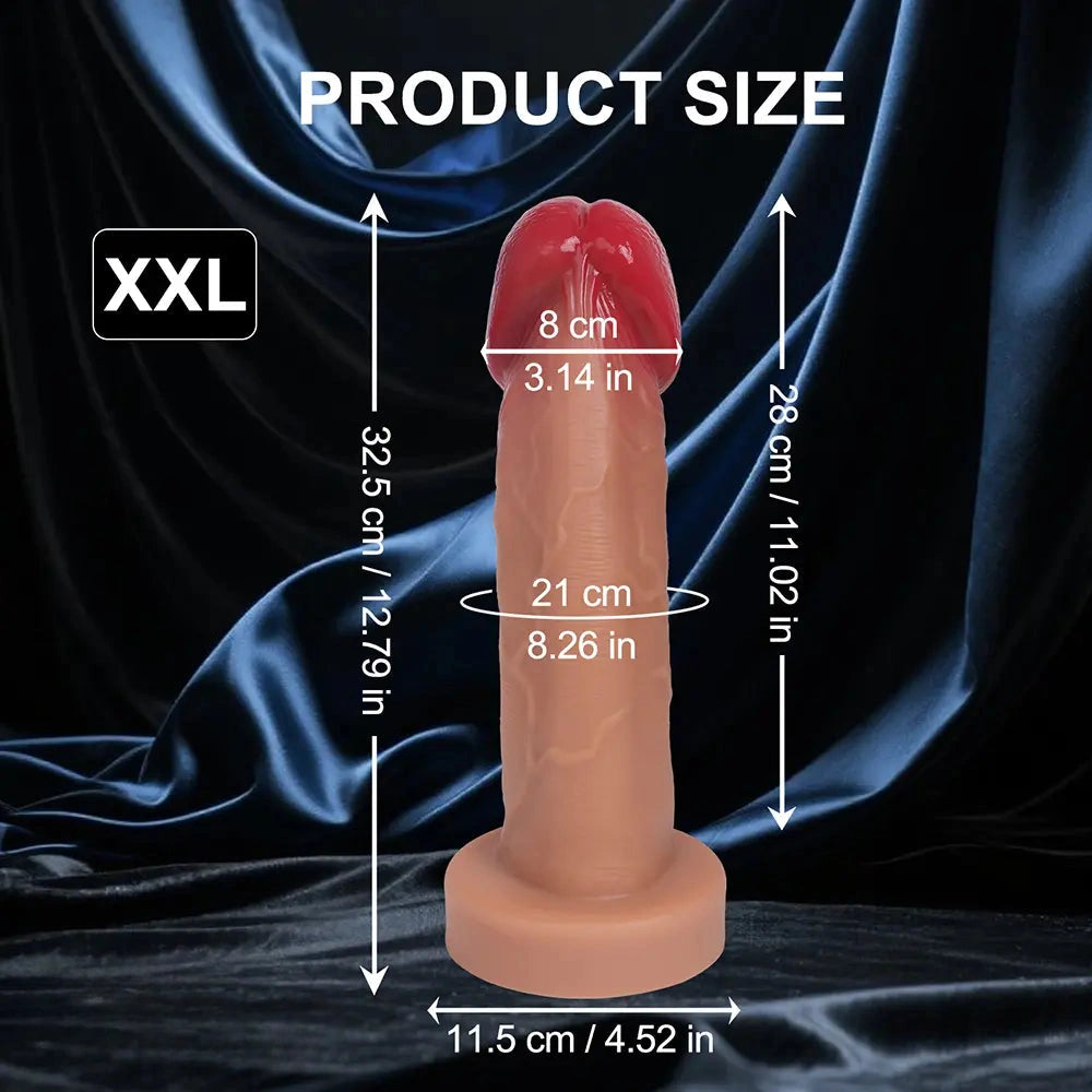 6.69in 8.26in 9.25in 10.62in 12.79in Mushroom Head Silicone Soft Dildo