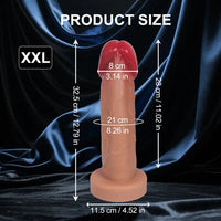 6.69in 8.26in 9.25in 10.62in 12.79in Mushroom Head Silicone Soft Dildo