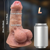 6.69in 8.27in 10.63in Huge Thick Real Light Beige Dual Density Silicone Dildo