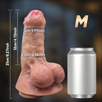 6.69in 8.27in 10.63in Huge Thick Real Light Beige Dual Density Silicone Dildo