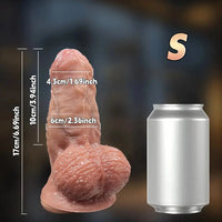 6.69in 8.27in 10.63in Huge Thick Real Light Beige Dual Density Silicone Dildo