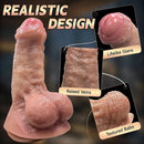 6.69in 8.27in 10.63in Huge Thick Real Light Beige Dual Density Silicone Dildo