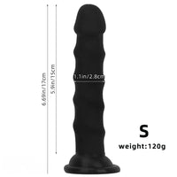 6.69in 8.46in 9.84in Black Mushroom Head Silicone Soft Dildo For Love