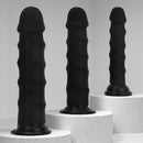 6.69in 8.46in 9.84in Black Mushroom Head Silicone Soft Dildo For Love