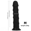 6.69in 8.46in 9.84in Black Mushroom Head Silicone Soft Dildo For Love