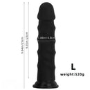 6.69in 8.46in 9.84in Black Mushroom Head Silicone Soft Dildo For Love